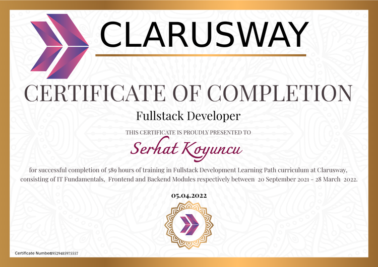 Full Stack Developer Certificate